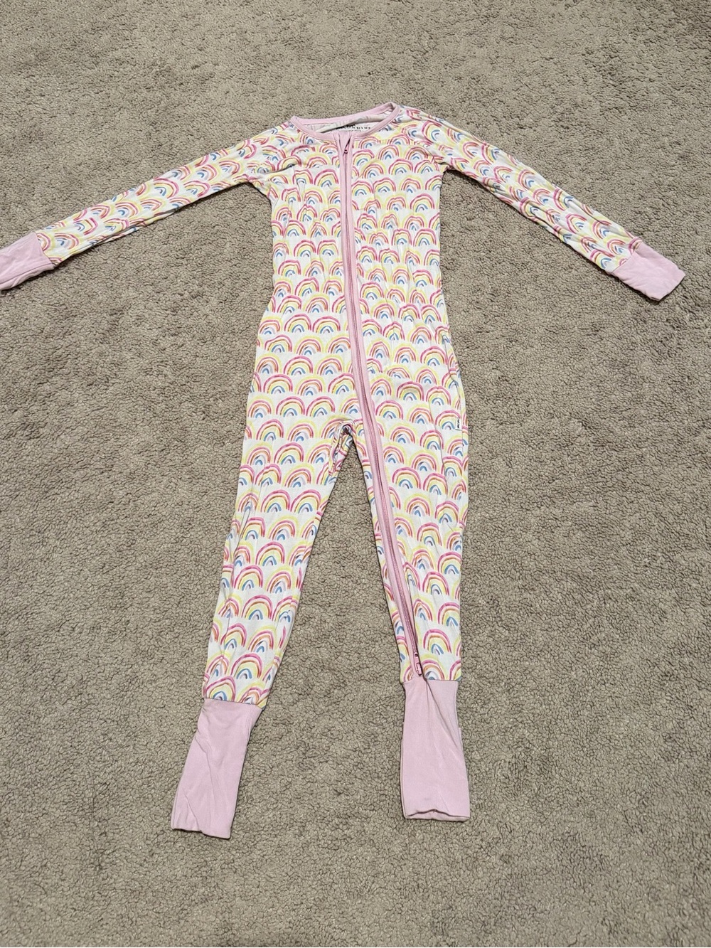 Little Sleepies Pink Pastel Rainbow Zippy Footy Pajama